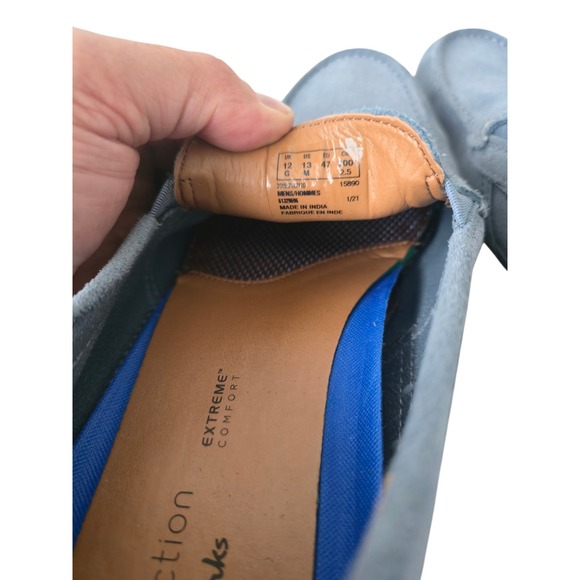 Clarks Collection Mens Light Blue Suede Driving Loafers Extreme Comfort Mocs main image 9